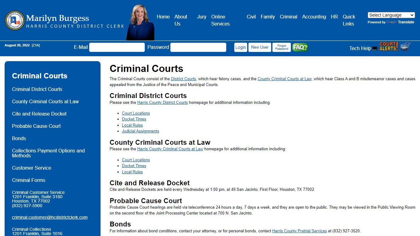 Criminal Courts - Office of Harris County District Clerk